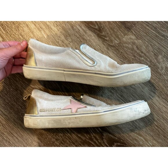 Golden Goose Limited Edition Hanami Slip Ons White with Pink Gold and Silver 39 - Picture 2 of 11